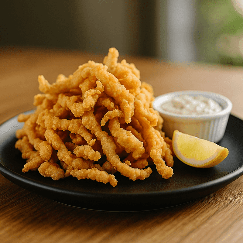Deep-water clam strips fried golden at Chowder Heads Jupiter Florida