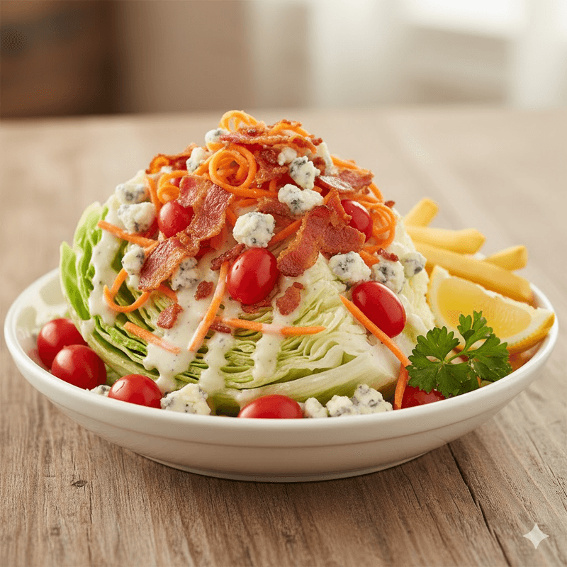 Iceberg wedge salad with bacon and blue cheese, Chowder Heads Jupiter FL