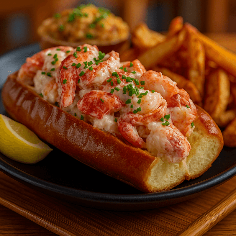 Maine lobster roll hot or cold on toasted bun, Chowder Heads Jupiter FL specialty