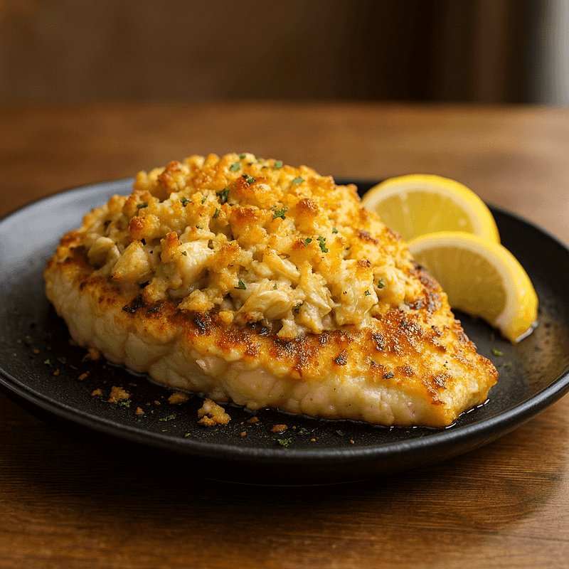 Haddock with crab meat and Ritz topping, Jupiter Florida restaurant