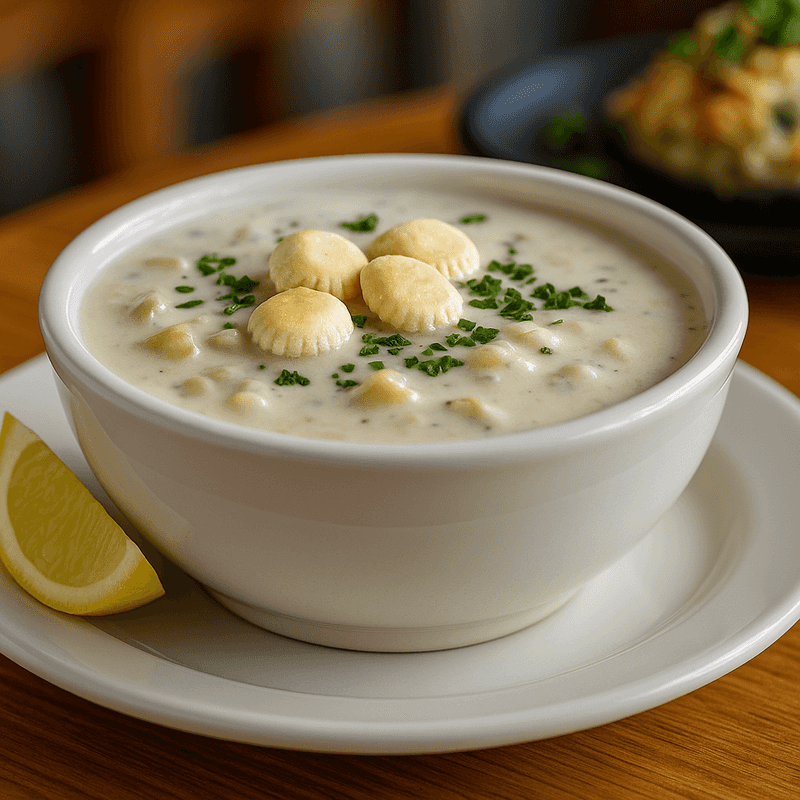 Award-winning New England clam chowder cup with tender clams - Jupiter FL seafood