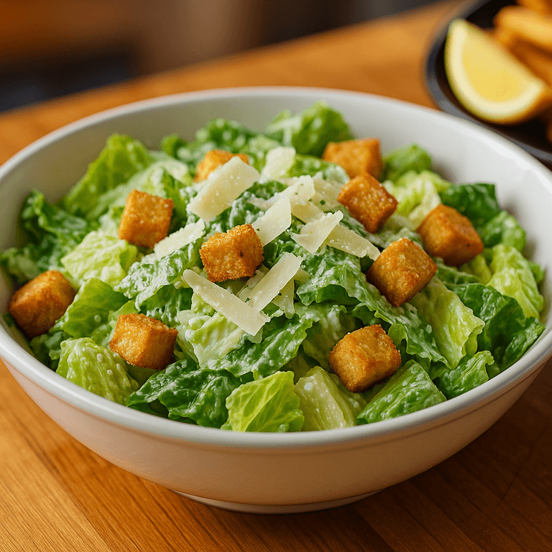 Fresh Caesar salad with romaine and Parmesan at Chowder Heads Jupiter