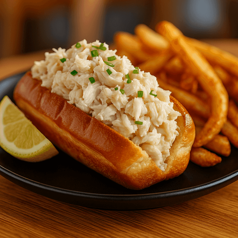 Jumbo lump crab meat salad on roll at Chowder Heads Palm Beach County